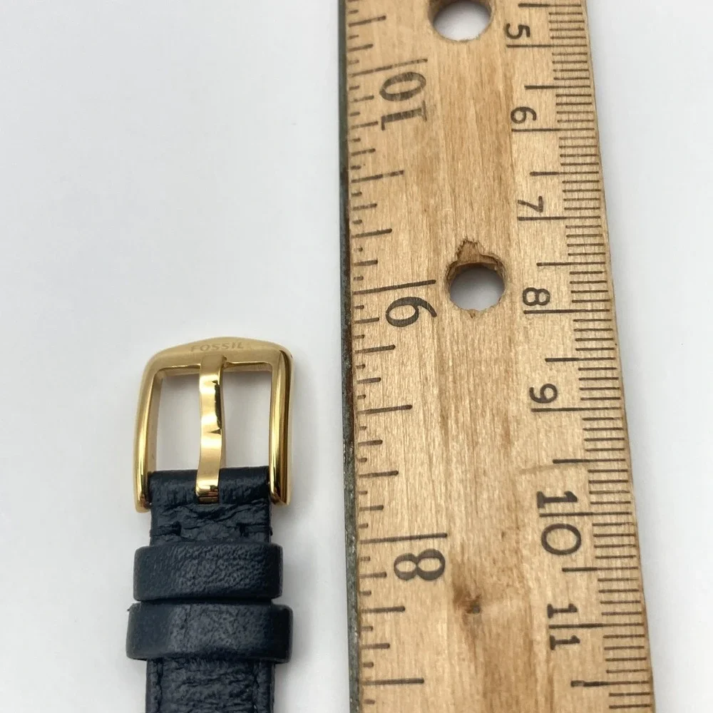 Vintage Jules Jurgensen Womens Watch Gold Tone 27mm Black Leather New Battery 8